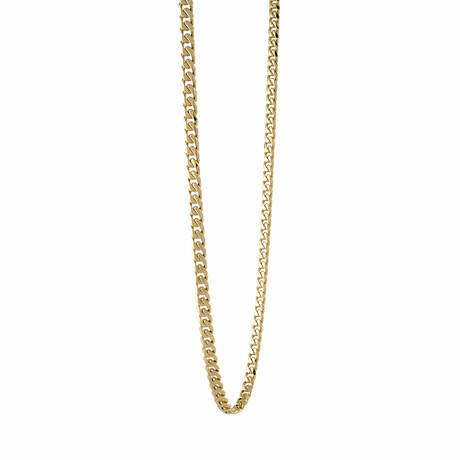 Stainless Steel Polished Curb Chain Necklace // Gold