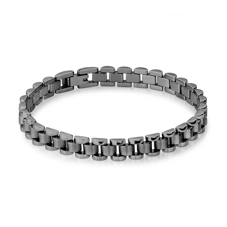 Stainless Steel Bushed Rolex Design Link Bracelet // 8mm // Gunmetal