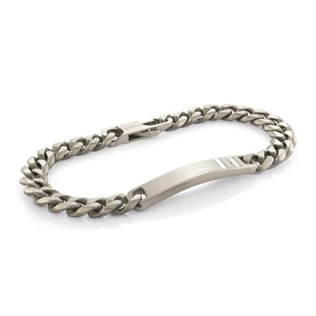Stainless Steel Energy Ion Curb Link Bracelet // 8mm // Silver