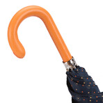 Tie Print Umbrella + Orange Leather Handle