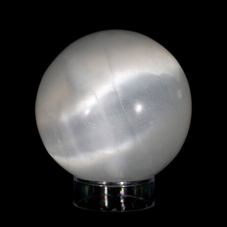 Selenite Sphere With Stand // Medium