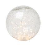 LED Sphere // Crackle Glass Decor Light (6")