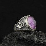 Horse Signet Ring with Amethyst (8.5)