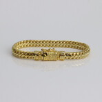 Sterling Silver Braided Link Chain Bracelet // 8mm // Yellow