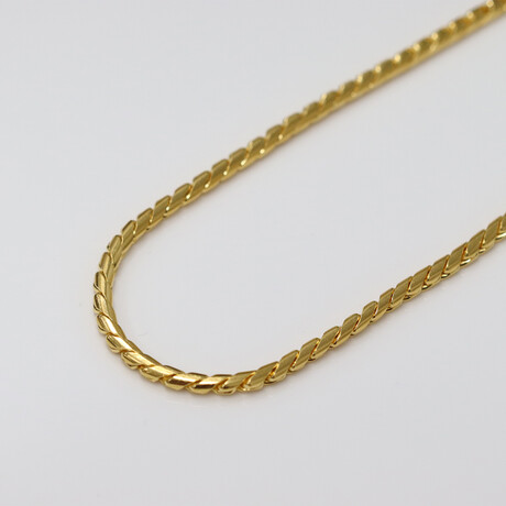 Sterling Silver Cobra Link Chain Necklace // 3mm // Yellow (20" // 32.4g)