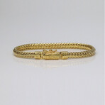 Sterling Silver Braided Link Chain Bracelet // 6mm // Yellow