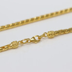 Sterling Silver Cobra Link Chain Necklace // 3mm // Yellow (20" // 32.4g)