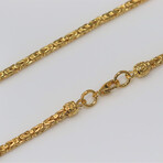 Sterling Silver Byzantine Link Chain Necklace // 3mm // Yellow (18" // 20.5g)
