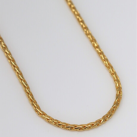 Sterling Silver Wheat Link Chain Necklace // 2.5mm // Yellow (18" // 15.7g)