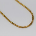 Sterling Silver Round Wheat Link Chain Necklace // 3mm // Yellow (18" // 15.2g)