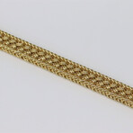 Sterling Silver Square Knitted Link Chain Bracelet // 8mm // Yellow