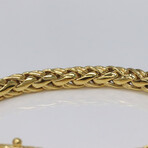 Sterling Silver Detailed Braided Link Chain Bracelet // 7mm // Yellow