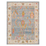 Pasargad Home Authentic Turkish Oushak // Hand-Knotted Wool Area Rug // Light Blue // V1 // 8' 8" X 11' 9"