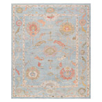 Pasargad Home Authentic Turkish Oushak // Hand-Knotted Wool Area Rug // Light Blue // V7 // 11'11" X 14' 4"