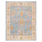 Pasargad Home Authentic Turkish Oushak // Hand-Knotted Wool Area Rug // Light Blue // V3 // 9'11" X 12'10"