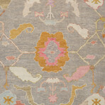 Pasargad Home Authentic Turkish Oushak // Hand-Knotted Wool Area Rug // Taupe // V1 // 8' 9" X 11' 5"