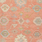 Pasargad Home Authentic Turkish Oushak // Hand-Knotted Wool Area Rug // Coral // 10' 4" X 13' 3"
