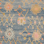 Pasargad Home Authentic Turkish Oushak // Hand-Knotted Wool Area Rug // Light Blue // V5 // 9' 1" X 11' 8"