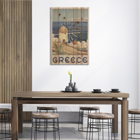 Greece: Island Of Mykonos by Unknown Artist (40"H x 26"W x 1.5"D)
