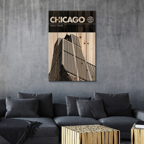 Chicago In Black And White by Reign & Hail (40"H x 26"W x 1.5"D)