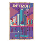 Detroit Travel Poster by Jim Zahniser (40"H x 26"W x 1.5"D)
