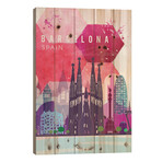 Barcelona Travel Poster by Natalie Ryan (40"H x 26"W x 1.5"D)