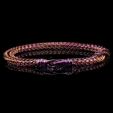 Purple Plated Stainless Steel Franco Chain Necklace // 6mm