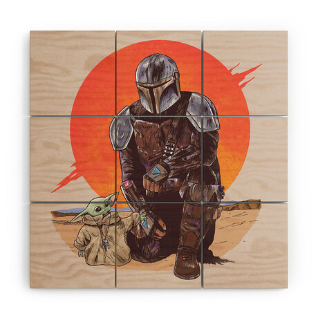 The Mandalorian and The Child Wood Wall Mural