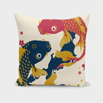 Koi Fish Japan Red Blue Illustrations