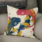 Koi Fish Japan Red Blue Illustrations