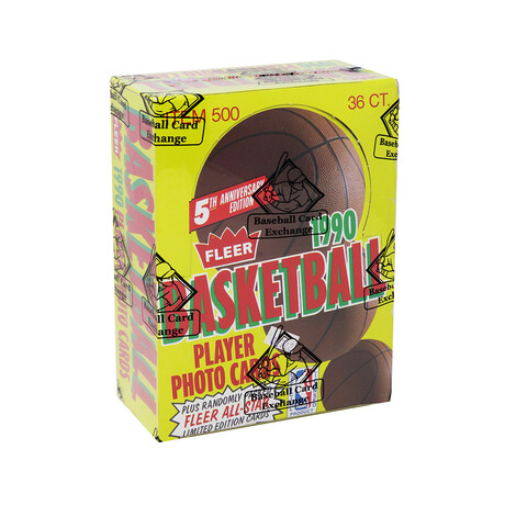 1990//91 Fleer Basketball Unopened Wax Box BBCE Wrapped From A Sealed Case (FASC) // 36 Packs