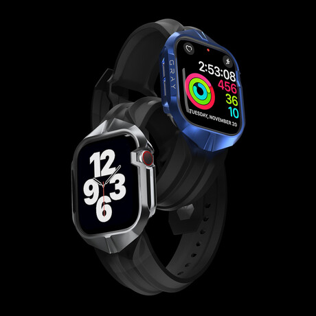 Cyber Watch® // Titanium Apple Watch Case & Band + Galactic Blue Aluminum Apple Watch Case & Band