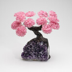 The Love Tree // Genuine Rose Quartz Clustered Gemstone Tree + Amethyst Matrix // Custom v.3