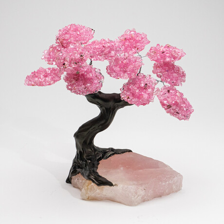 The Eternal Love Tree // Rose Quartz Clustered Gemstone Tree + Rose Quartz Matrix // Custom v.1