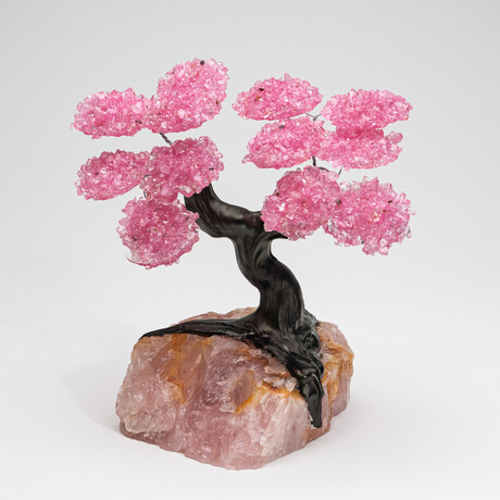 The Eternal Love Tree // Rose Quartz Clustered Gemstone Tree + Rose Quartz Matrix // Custom v.2