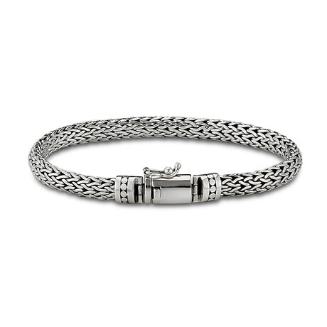 Sterling Silver Tulang Naga Bracelet + Dot Design Ends