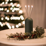 Wylie // Silver Candles + Green Vase