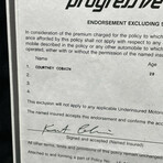 Kurt Cobain // Car Insurance Policy Letter // Hand Signed