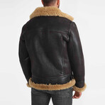 Nicholas Shearling Aviator Jacket // Vintage Brown + Ginger Curly Wool (Small)