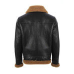 Arnold Shearling Pilot Jacket // Silky Brown + Ginger Curly Wool (Small)