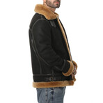 Aiden Shearling Pilot Jacket // Silky Brown + Ginger Wool (Small)