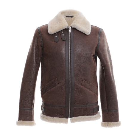 Shearling Aviator Jacket // Vintage Nut + Champagne Wool (Small)
