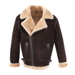 Duncan Shearling Pilot Jacket // Washed Brown + Champagne Wool (Small)