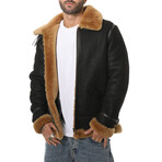 Aiden Shearling Pilot Jacket // Silky Brown + Ginger Wool (Small)