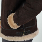 Duncan Shearling Pilot Jacket // Washed Brown + Champagne Wool (Small)