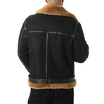 Kobe Shearling Pilot Jacket // Washed Brown + Ginger Wool (Large)