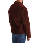 Edward Sheepskin Casual Jacket // Silky Burgundy + Burgundy Wool (Small)
