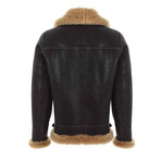 Dean Shearling Pilot Jacket // Vintage Brown + Ginger Curly Wool (Small)