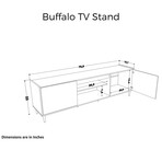 Buffalo // TV Stand + Two Storages  // 70.8" // White Wood