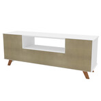 Cleveland // TV Stand + Two Storages // 59" // White Wood